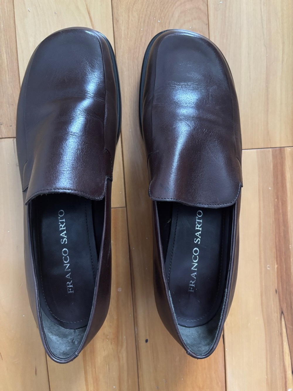 Franco Sarto women’s Dark Brown Leather Slip-On Loafers